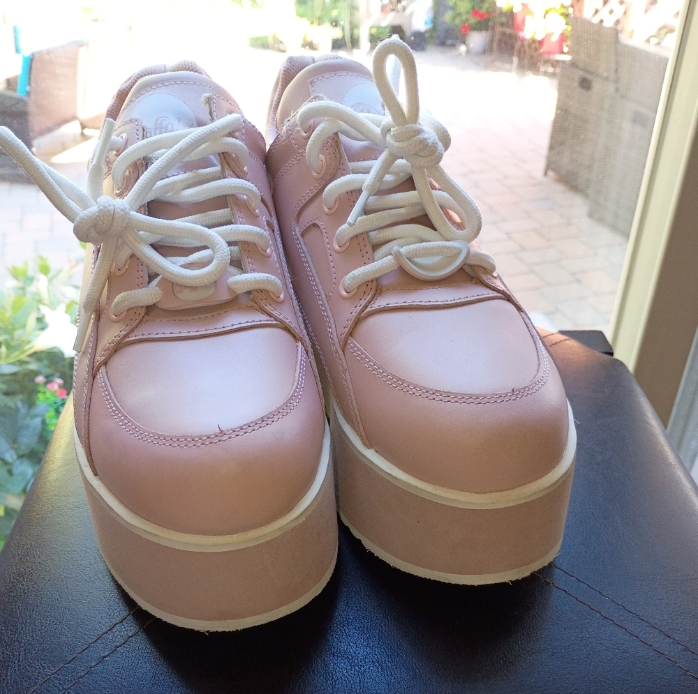 NWT.Buffalo London Towers High 🩷 Leather Platform Sneakers.Size 41 - Picture 5 of 12